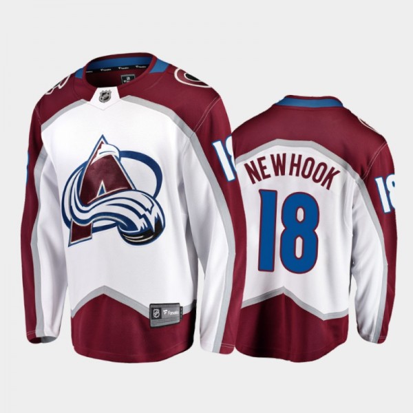 Avalanche Alex Newhook #18 Road 2021-22 White Away Jersey