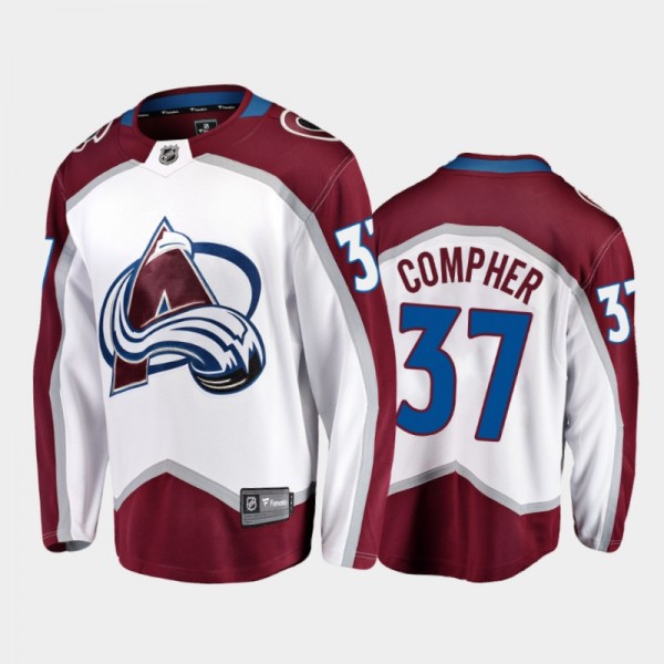 Avalanche J.T. Compher #37 Road 2021-22 White Away...