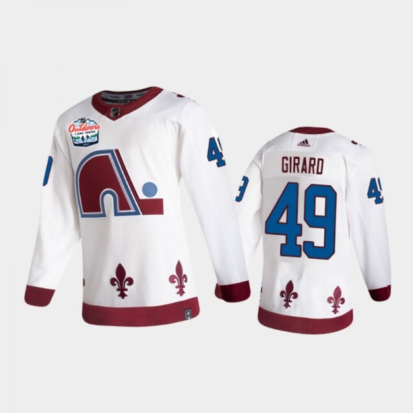 Men's Colorado Avalanche Samuel Girard #49 2021 Lake Tahoe White Authentic Patch Jersey