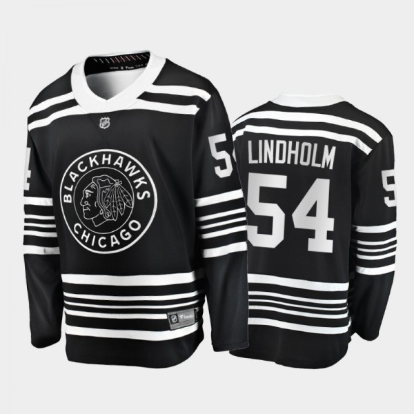 Chicago Blackhawks Anton Lindholm #54 Alternate Black 2020-21 Breakaway Player Jersey