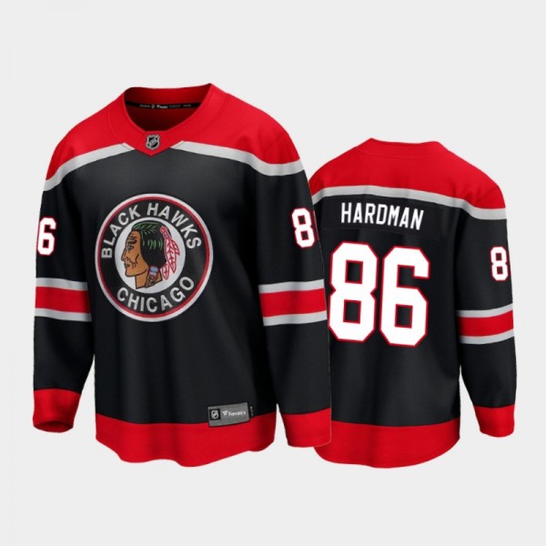 Men's Chicago Blackhawks Mike Hardman #86 Reverse Retro Black 2021 Jersey