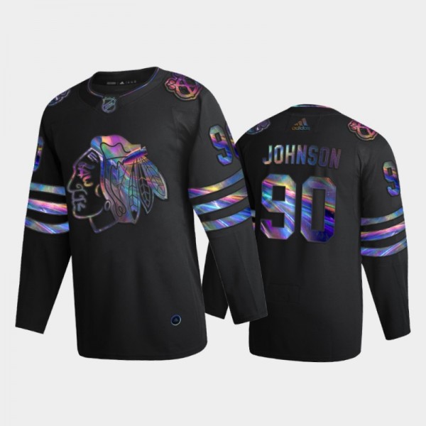 Blackhawks Tyler Johnson #90 Iridescent Holographi...
