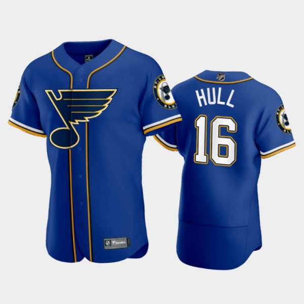 Men's Blues Brett Hull #16 2020 NHL X MLB Crossove...