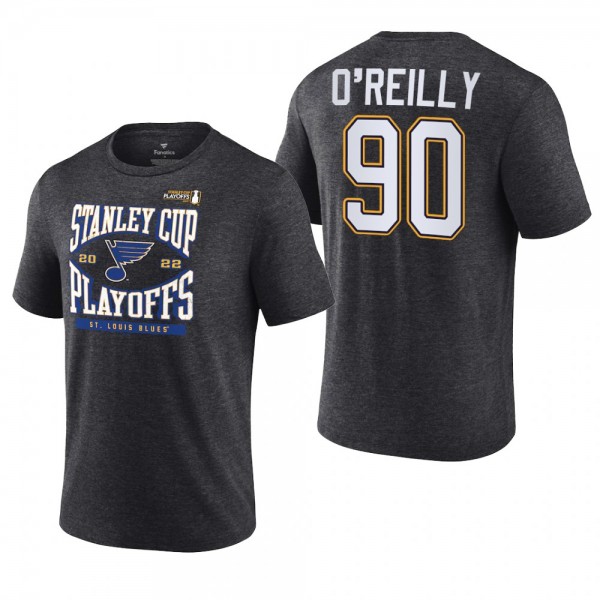 Ryan O'Reilly 2022 Stanley Cup Playoffs Charcoal Blues T-Shirt