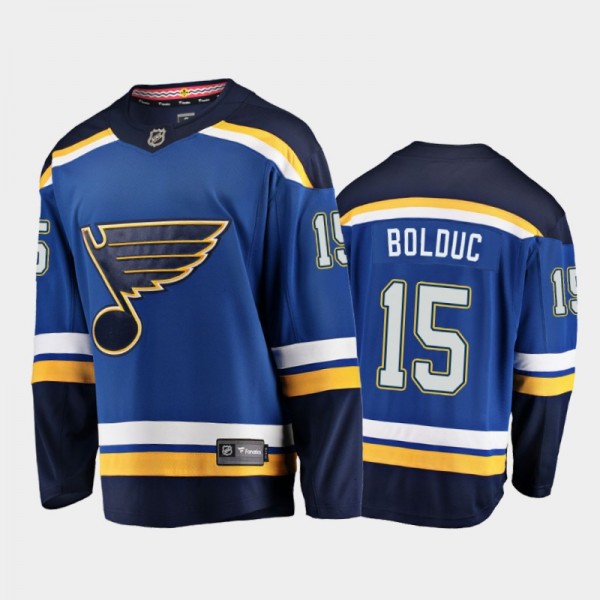 Men St. Louis Blues Zachary Bolduc #15 Home Blue 2021 NHL Draft Jersey