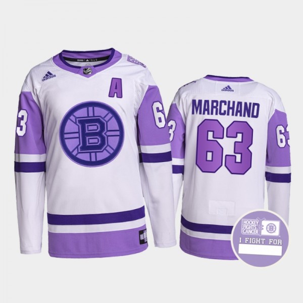 Brad Marchand #63 Boston Bruins Hockey Fights Canc...