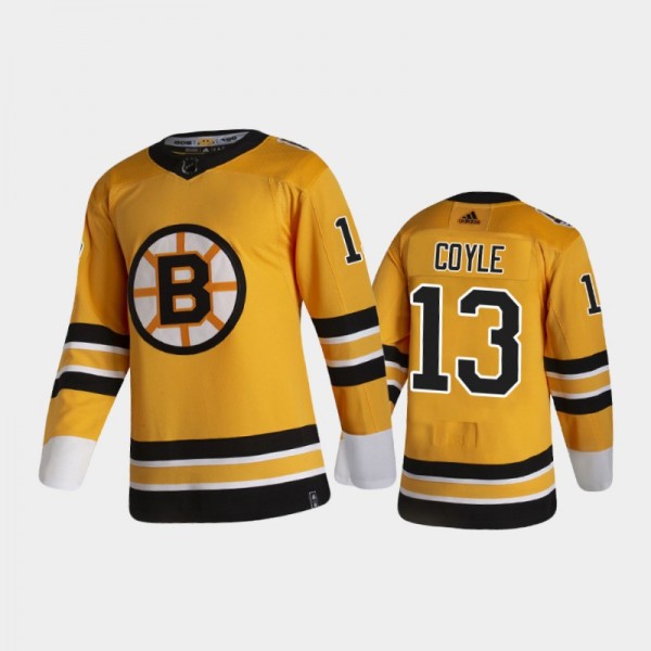 Men's Boston Bruins Charlie Coyle #13 Reverse Retro 2020-21 Gold Special Edition Authentic Pro Jersey