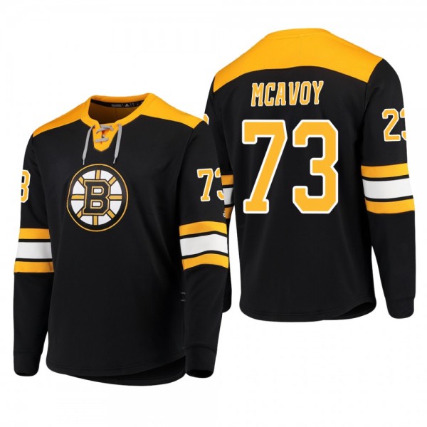 Bruins Charlie McAvoy #73 Adidas Platinum Long Sleeve 2018-19 Cheap Jersey T-Shirt Black