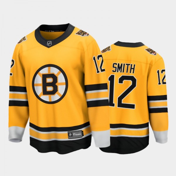 Men's Boston Bruins Craig Smith #12 Reverse Retro Gold Special Edition Jersey