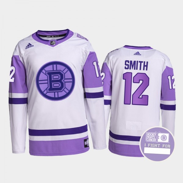 Craig Smith #12 Boston Bruins Hockey Fights Cancer...