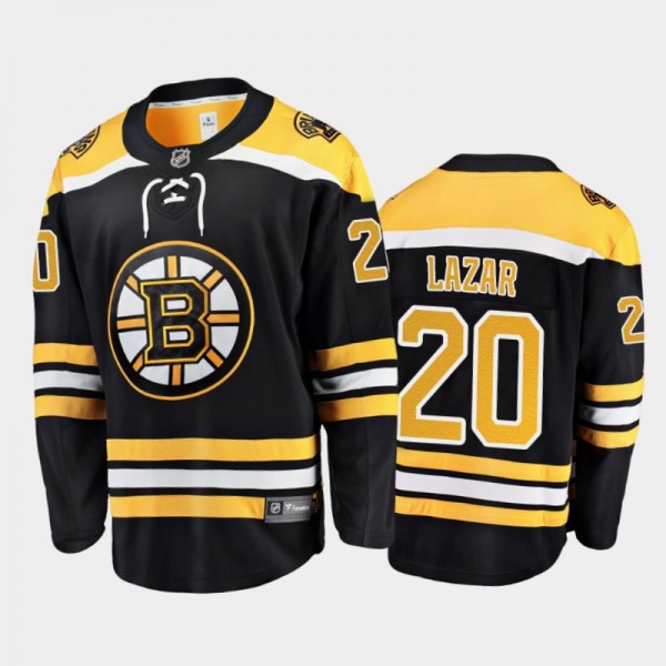 Men's Boston Bruins Curtis Lazar #20 Home Black 2021 Jersey