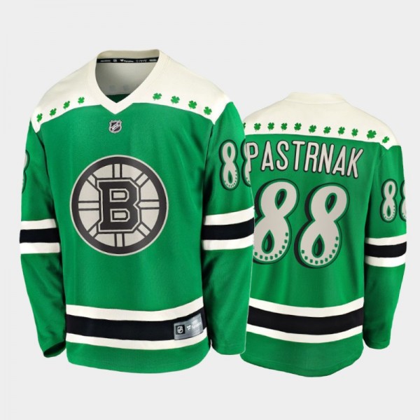 Men's Boston Bruins David Pastrnak #88 2021 St. Patrick's Day Green Jersey