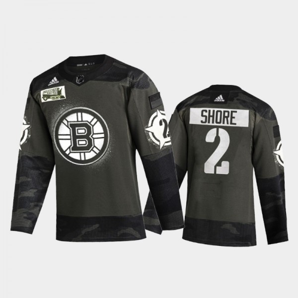 Men's Boston Bruins Eddie Shore #2 2021 Military A...