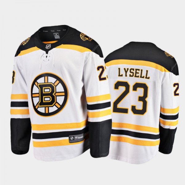 Men Boston Bruins Fabian Lysell #23 Away White 202...