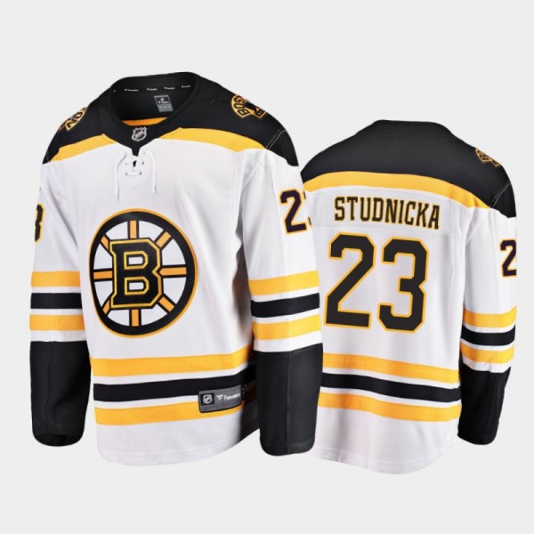Men's Boston Bruins Jack Studnicka #23 Away White ...