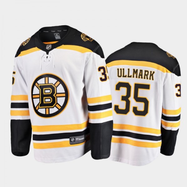 Boston Bruins #35 Linus Ullmark Away White 2021 Player Jersey