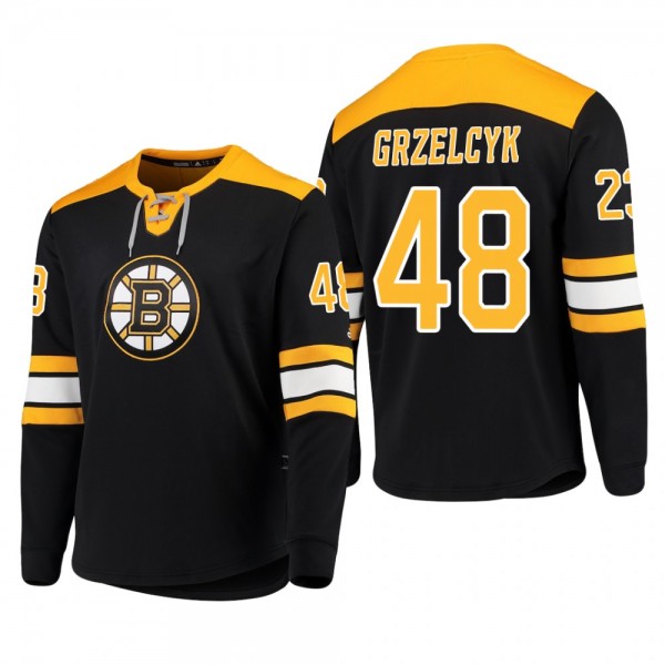 Bruins Matt Grzelcyk #48 Adidas Platinum Long Sleeve 2018-19 Cheap Jersey T-Shirt Black