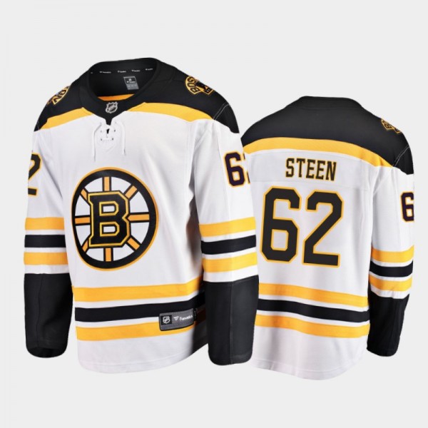 Men's Boston Bruins Oskar Steen #62 Away White 202...