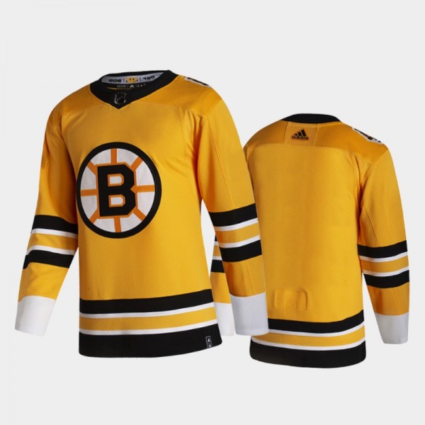Men Boston Bruins Reverse Retro 2020-21 Yellow Spe...