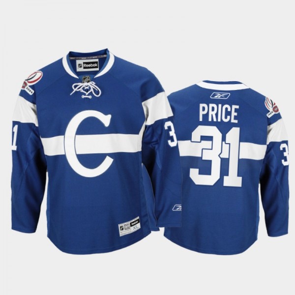 Men Montreal Canadiens Carey Price #31 Throwback 100th Anniversary Celebration Blue Jersey