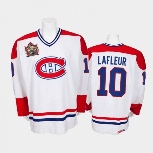 Men Montreal Canadiens Guy Lafleur #10 Heritage Classic White Vintage Jersey