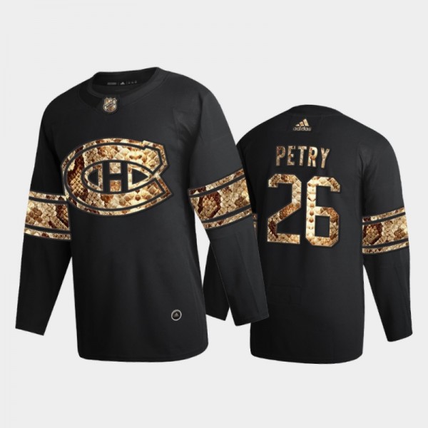 Men Montreal Canadiens Jeff Petry #26 Python Skin Black 2021 Exclusive Edition Jersey