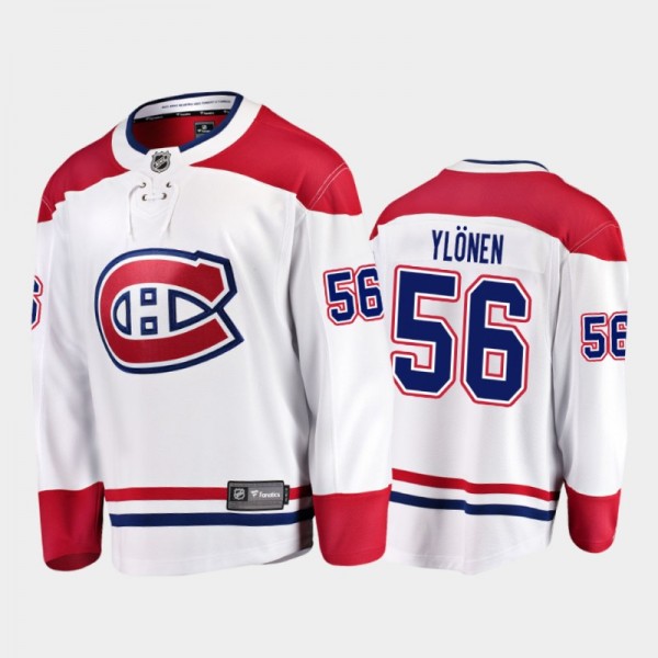 Men's Montreal Canadiens Jesse Ylonen #56 Away Whi...
