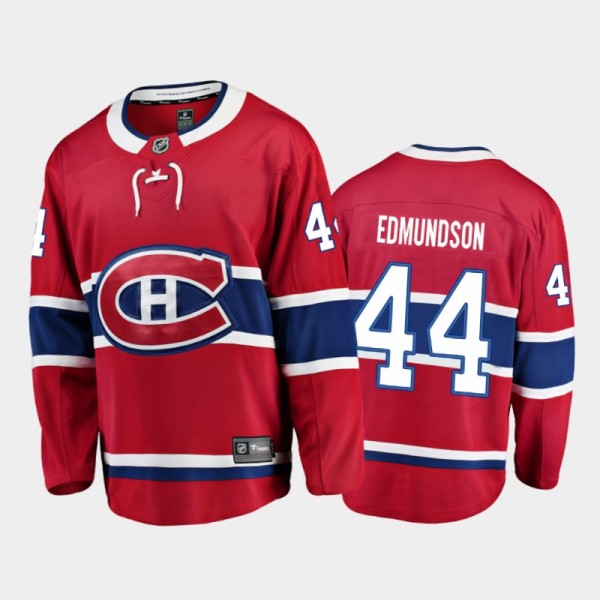 Montreal Canadiens Joel Edmundson #44 Home Red 2020-21 Breakaway Player Jersey