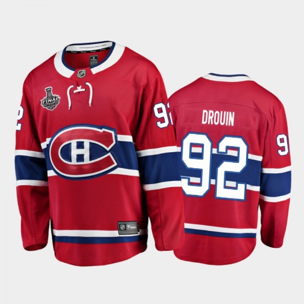 Men Montreal Canadiens Jonathan Drouin #92 2021 Stanley Cup Final Red Home Jersey