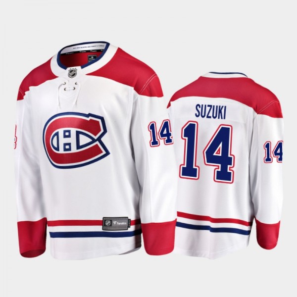 Men's Montreal Canadiens Nick Suzuki #14 Away Whit...
