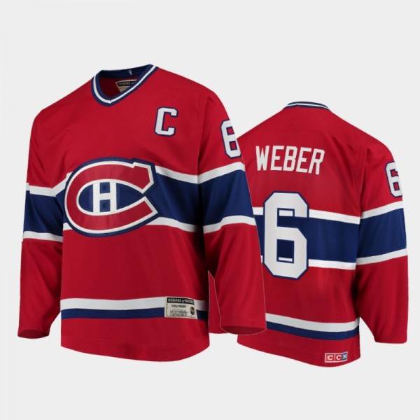 Canadiens Shea Weber #6 Authentic Throwback Heroes of Hockey Red Jersey