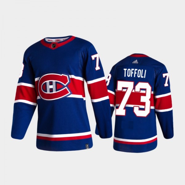 Men's Montreal Canadiens Tyler Toffoli #73 Reverse Retro 2020-21 Blue Authentic Jersey