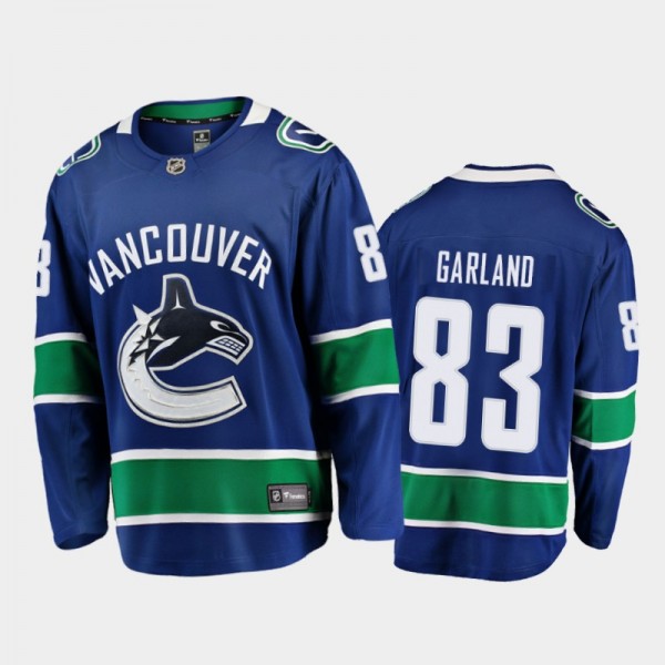 Vancouver Canucks #83 Conor Garland Home Blue 2021...