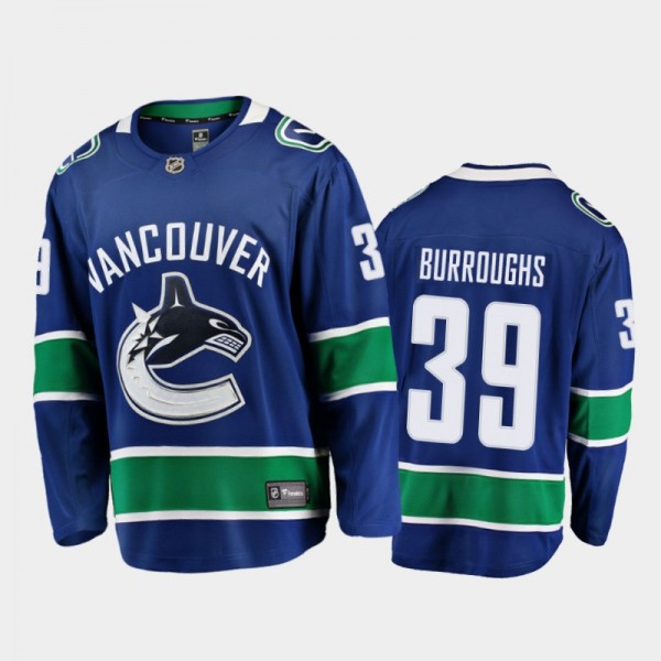 Vancouver Canucks #39 Kyle Burroughs Home Blue 202...