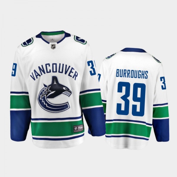 Vancouver Canucks #39 Kyle Burroughs Away White 2021-22 Player Jersey
