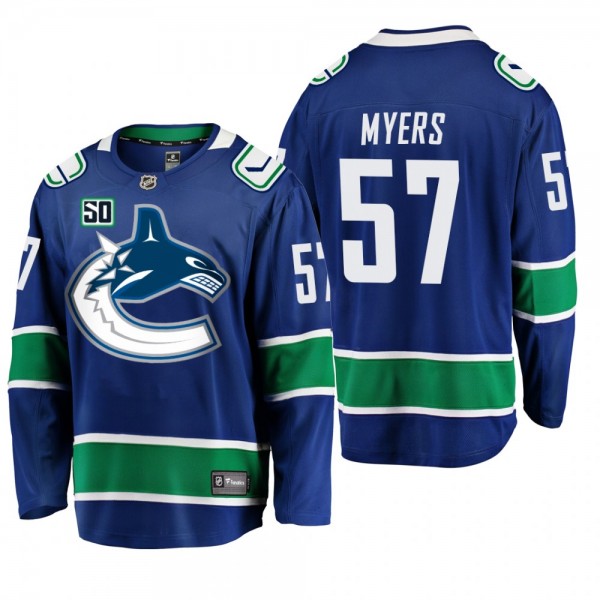 Canucks Tyler Myers #57 50th Anniversary Home Jers...