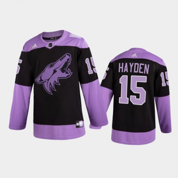Men Arizona Coyotes John Hayden #15 2021 Hockey Fi...