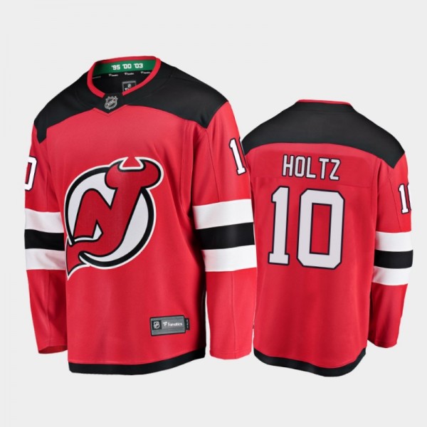 New Jersey Devils #10 Alexander Holtz Home Red 202...