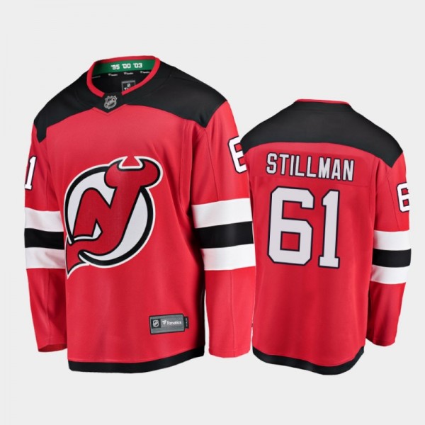 Men New Jersey Devils Chase Stillman #61 Home Red ...
