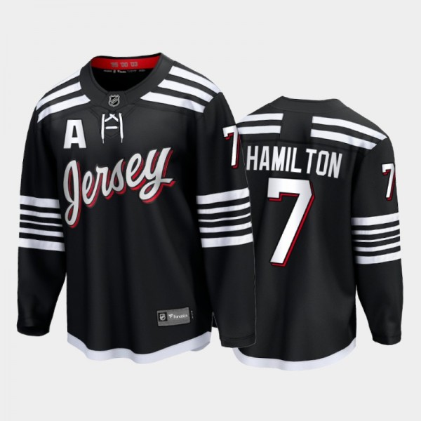 New Jersey Devils #7 Dougie Hamilton Black 2022 Alternate Premier Jersey