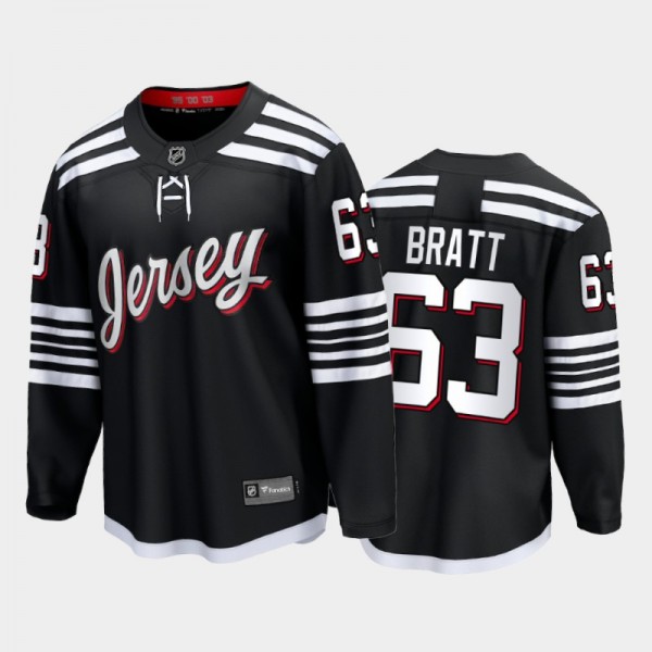 New Jersey Devils #63 Jesper Bratt Black 2022 Alternate Premier Jersey