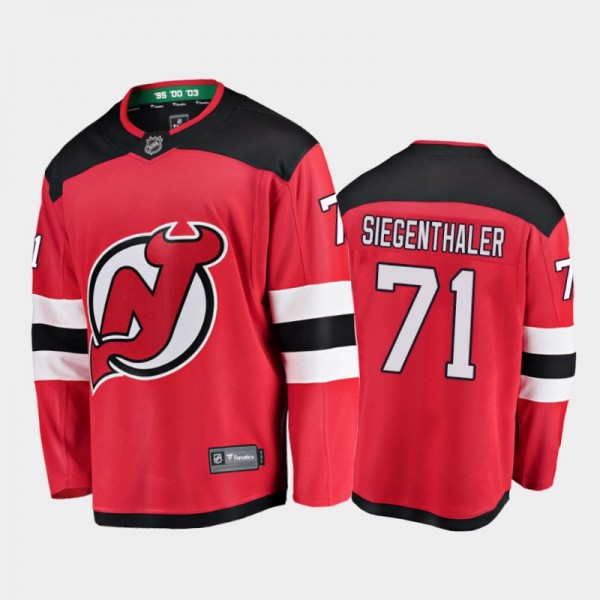 Men's New Jersey Devils Jonas Siegenthaler #71 Hom...