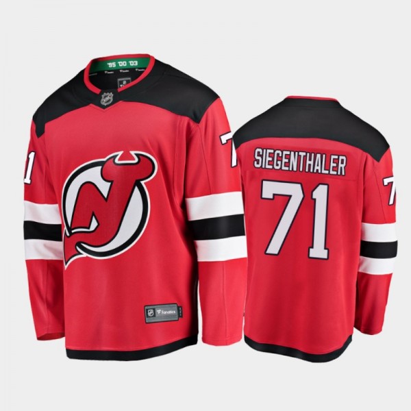 Devils Jonas Siegenthaler #71 Home 2021 Red Player...