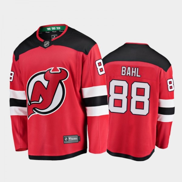 Men's New Jersey Devils Kevin Bahl #88 Home Red 2021 Jersey