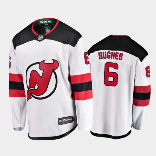 New Jersey Devils #6 Luke Hughes Away White 2021 N...