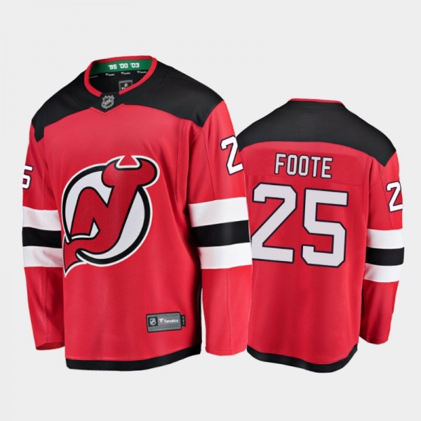 Men's New Jersey Devils Nolan Foote #25 Home Red 2...