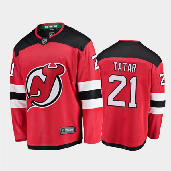 New Jersey Devils #21 Tomas Tatar Home Red 2021 Pl...