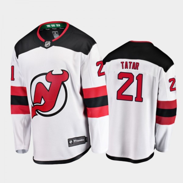 New Jersey Devils #21 Tomas Tatar Away White 2021 ...