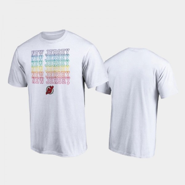 Men's New Jersey Devils City Pride White T-Shirt