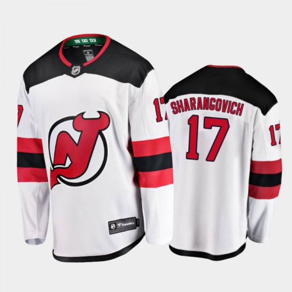 New Jersey Devils #17 Yegor Sharangovich Away Whit...